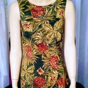 AGB Business/Casual Tropical Print Summer Dress
